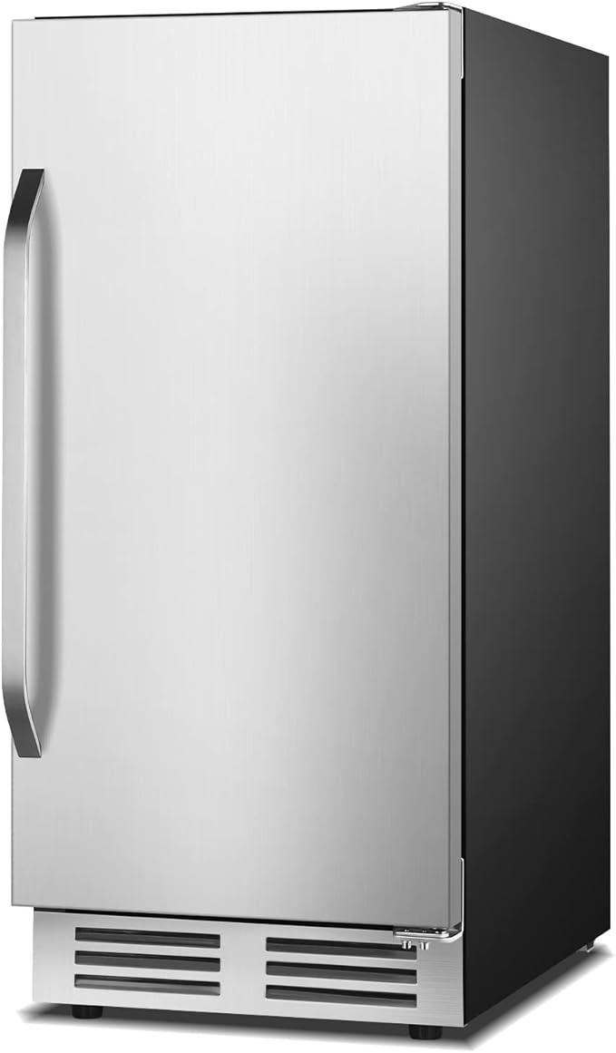 15 Inch Outdoor Beverage Refrigerator Cooler,Stainless Steel 127 Cans Beverage Fridge with French Door Under Counter Built-in or Freestanding, Perfect for Beer, Cola-Ruum Studio Home