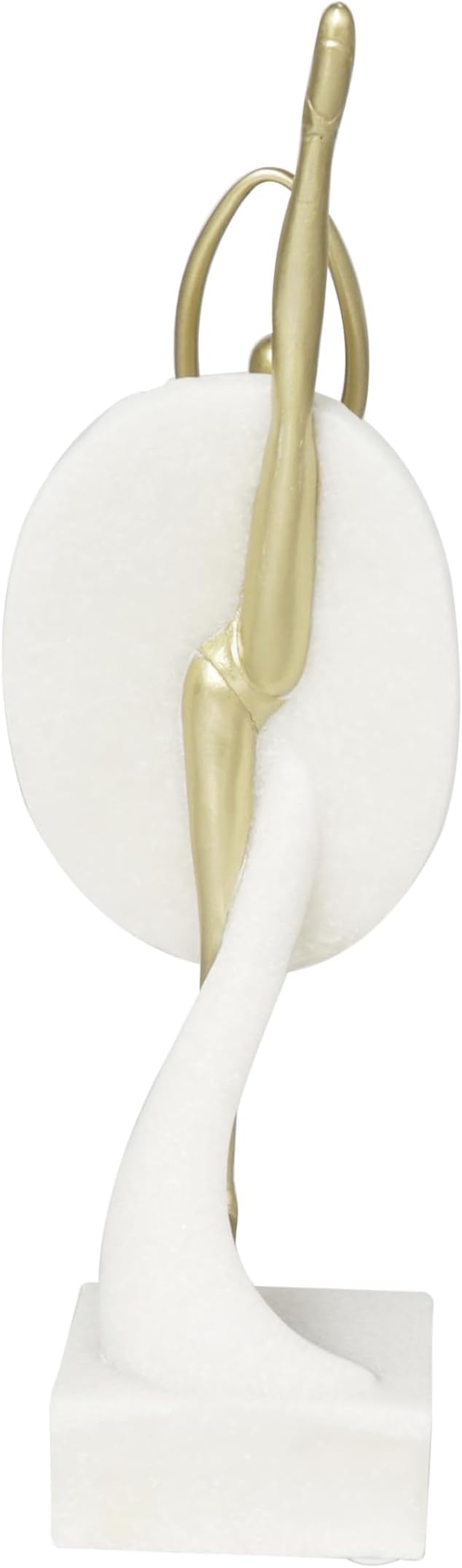 Deco 79 Polystone Dancer Decorative Sculpture Ballet Home Decor Statue with Gold Accents, Accent Figurine 4" x 4" x 14", Cream-Ruum Studio Home