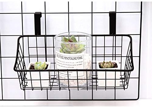 LeleCAT Basket with hook Grid Storage Basket, Hang it behind a door or on a railing, Over the Cabinet Door, Small, BLack,1 Pack-Ruum Studio Home