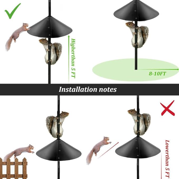 2 Pack Squirrel Baffle for Bird Feeder Pole，Keeps Squirrels Away from Bird Feeder Rods, (19 inch)-Ruum Studio Home