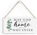 SENJIAN Christian Home Decor, Bless This Home Wall Decor, Modern Farmhouse Sign Scripture Printed Wood Sign Wall Art Religious Decoration for Office Bathroom Bedroom-Ruum Studio Home