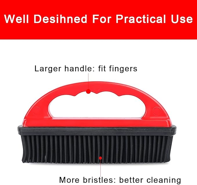 Rubber Pet Hair Removal Brush Lint & Hair Removal Cat Dog Hair Remover Brush Pet Hair Removal Tool Silicone Lint and Debris Remover for Cleaning, Grooming, Lint and Fur Removal, Home,Red-Ruum Studio Home