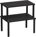 Cabinet Organizer Shelf(Set of 2),Kitchen Counter Shelves,Bamboo Spice Rack Countertop and Cabinet,Stackable Expandable,Medium(Black)-Ruum Studio Home