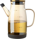 Large Glass Oil Dispenser Bottle for Kitchen Cooking Recipiente Para Aceite De Cocina Olive Oil Vinegar Dispenser Cruet Stainless Steel Lid No Drip Liquid Container (Champagne, 20oz / 600ml)-Ruum Studio Home