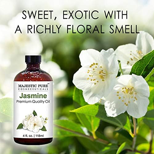 Majestic Pure Jasmine Essential Oil with Glass Dropper - Huge 4 Fl Oz - 100% Pure and Natural Jasmine Oil - Premium Grade Essential Oils for Diffuser, Aromatherapy, Soap and Candle Making-Ruum Studio Home