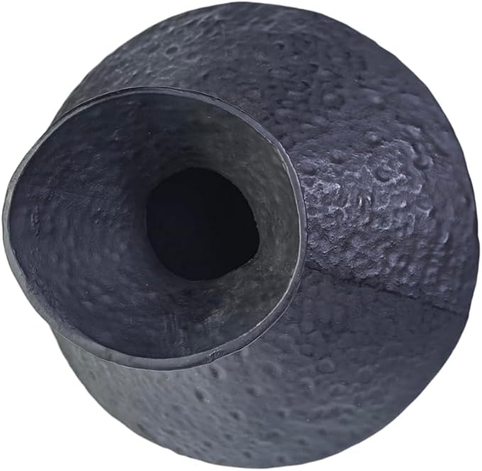 Cast Iron Decorative Vase, Dried Flower Rustic Vases, Wabi Sabi Vase for Modern Home Decor, Living Room, Shelf Decor, Enterway, Wedding, Office, Table, Bedroom, Kitchen, 8.86" H (Black)-Ruum Studio Home