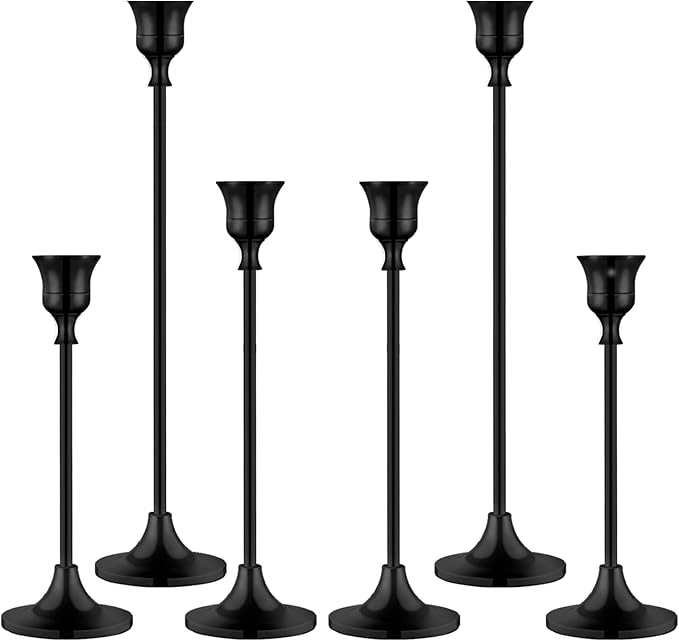 Candlestick Holders,Taper Candle Holder for Candlesticks Black Candelabra Candle Holders Vintage Candle Stick Candle Holder for Fireplace Party Dining Home-Ruum Studio Home
