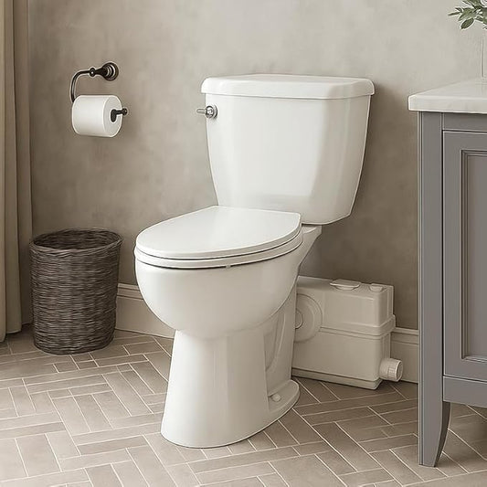 800W/1+HP American Elongated Macerating Toilet Kit with Macerator Pump for Basement Toilet System, 3 - Piece Kit by Lift Assure-Ruum Studio Home