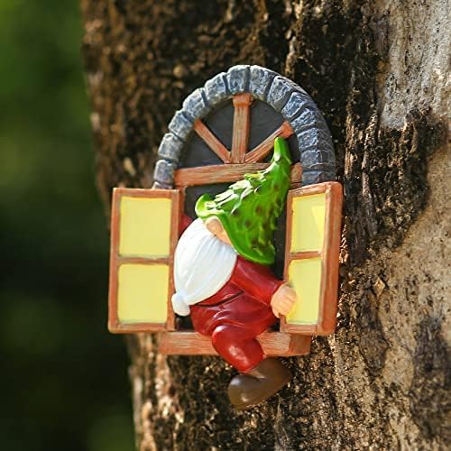 Whimsical Fairy Garden Gnome Statue, Tree Faces Decor Outdoor -5.9 Inch, Funny Garden Tree Decoration,Ideal Patio Yard Lawn Porch Decoration-Ruum Studio Home