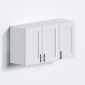 White Laundry Room Cabinets and Storage with 3 Doors and Utility Adjustable Shelf，Gabinetes Para Cocina Cupboard Kitchen Organizers and Storage Pantry Wall Mounted 12.4"D x 35.4"W x 19.7"H-Ruum Studio Home