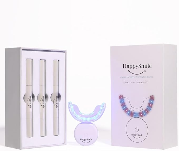 HappySmile LED & Pen Teeth Whitening Kit - Professional Oral Care for White Teeth - Includes Teeth Whitening Pen & LED for a Brighten Your Smile - Premium Teeth Whitening kit-Ruum Studio Home