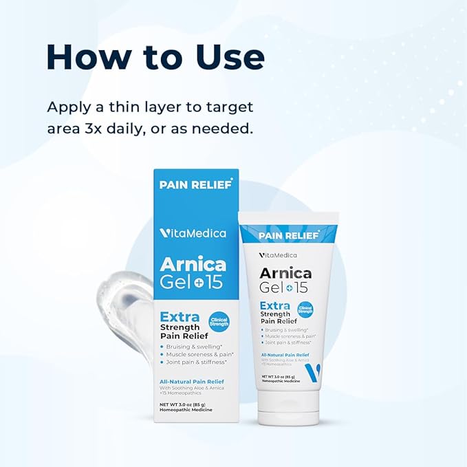 VitaMedica Arnica Gel Plus 15 Healing Plant Compounds, Extra Strength Pain Relief Formulation for Bruising, Swelling, Joint Pain, Muscle Soreness & Stiffness, All-Natural, Plant-Based, 2-Pack-Ruum Studio Home