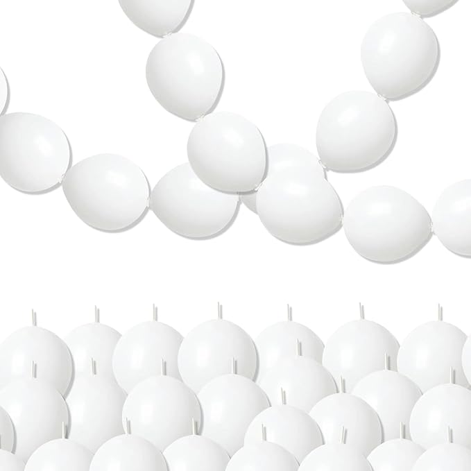 White Quick Link Balloons - 100PCS Linking Balloons for Wedding, Birthday, Baby Shower, Engagement, Graduation Party Decorations (10inch)-Ruum Studio Home