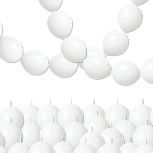 White Quick Link Balloons - 100PCS Linking Balloons for Wedding, Birthday, Baby Shower, Engagement, Graduation Party Decorations (10inch)-Ruum Studio Home
