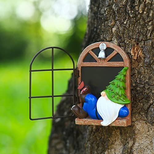 Whimsical Fairy Garden Gnome Statue, Tree Faces Decor Outdoor -5.9 Inch, Funny Garden Tree Decoration,Ideal Patio Yard Lawn Porch Decoration-Ruum Studio Home