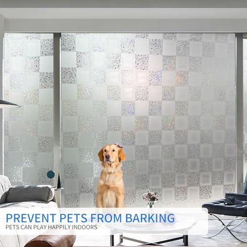Window Film Privacy Day and Night with Installation Tools, Static Cling Glass Film Ideal for Home Shower Office Glass Door (White, 23.6 x 78.7 Inch)-Ruum Studio Home