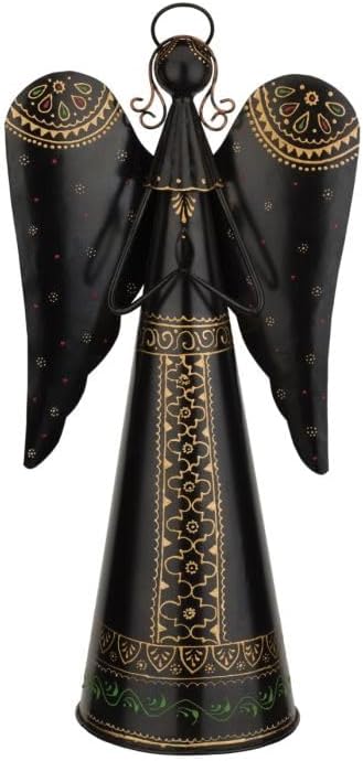 Regal Art & Gift Angel Statue - Metal Indoor/Outdoor Garden Statue Deals, Elegant Garden Decor, Beautiful Gifts for Women, Exquisite Angel Statues for Garden,23-Inch, Black/Gold-Ruum Studio Home