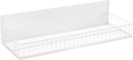 Magnetic Shelf for Fridge Magnetic Basket Organizer Wire Mesh Magnetic Holder Magnet Shelf Accessories for Office Kitchen Classroom Storage,White, 13.77" x 5.11" x 1.7"-Ruum Studio Home
