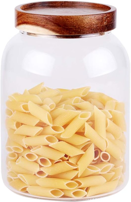 Glass Storage Jar, Food Storage Container/Canisters with Airtight Lid for Serving Tea, Coffee, Honey,.Spice, Perfect as a Cereal Dispenser (6.3 inch high)-Ruum Studio Home