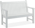 Psilvam 2-Person Poly Lumber Outdoor Bench with 700 Lbs Weight Capacity – Weatherproof Garden Seating for, Balcony Porch & Park, All-Weather Fade-Resistant Patio Furniture (White)-Ruum Studio Home
