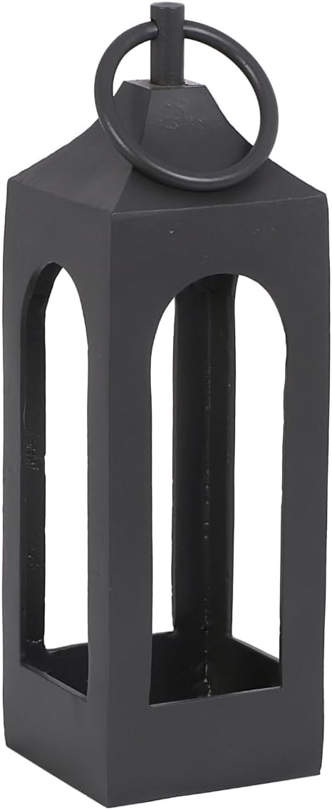 Small Black Lantern, Rustic Metal Decorative Lantern, Candle Holder for Indoor & Outdoor, Home Decor for Patio, Garden & Tabletop, Hanging Lantern for Parties & Weddings-Ruum Studio Home