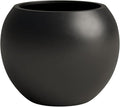 DTY Signature Mount Sherman Lightweight Durable Modern Fiberstone Sphere Planter for Indoor & Outdoor Drainage Hole & Rubber Plug Weather Resistant, 13.5" H x 17" Dia, 12" Opening- Medium, Black-Ruum Studio Home