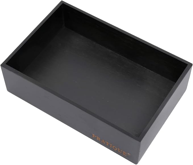 Bamboo Drawer Organizer - Kitchen Utensil Organizer Silverware Tray Cutlery Holder，Office Desk Supplies and Accessories,8.9 * 5.9 * 2.6inch,Black-Ruum Studio Home