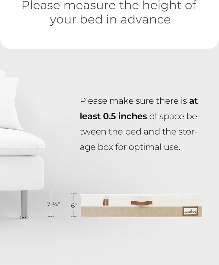 StorageWorks Large Under Bed Storage Containers with Handles and Label Holder, 2 Pack Ultra-thick Fabric Underbed Bins, Closet Organizer for Clothes, Blankets, Sweater-Ruum Studio Home