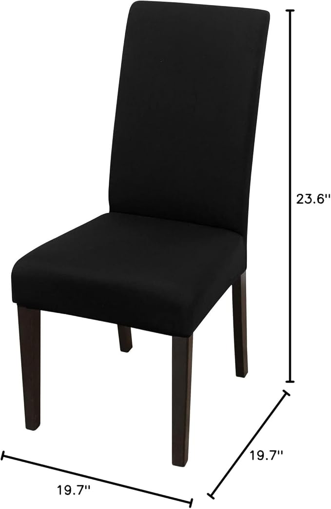 JQinHome Dining Chair Covers Dining Room Chair Slipcovers, High Stretch Removable Washable Parsons Chair Slipcover for Home Party Hotel Wedding Ceremony (Black)-Ruum Studio Home