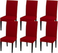 JQinHome 6 Pcs Dining Chair Slipcover,High Stretch Removable Washable Chair Seat Protector Cover for Home Party Hotel Wedding Ceremony (Red)-Ruum Studio Home