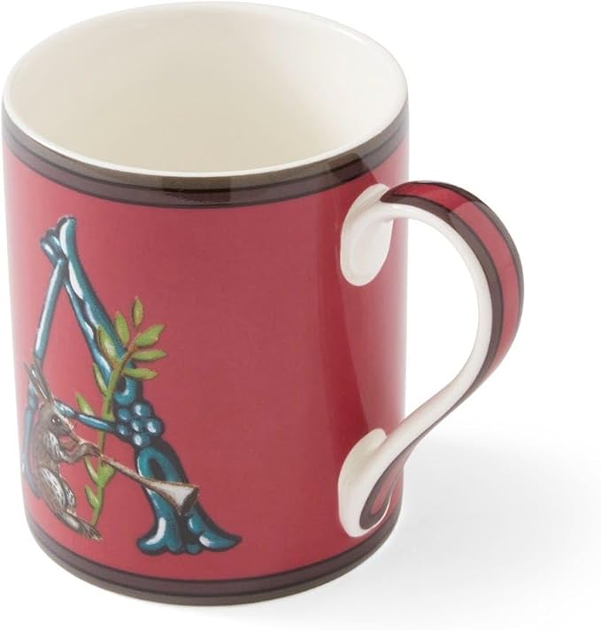 Spode Kit Kemp Alphabet Mug - Letter A Monogram in Fine China, 12oz Ceramic Coffee Cup for Hot Drinks, Personalized Drinkware for Unique Gifts, Dishwasher Safe Tea or Coffee Mug - Gift Box Included-Ruum Studio Home