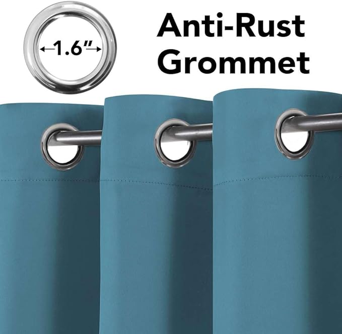 H.VERSAILTEX Blackout Curtains for Bedroom Thermal Insulated Room Darkening Living Room Curtains 63 Inch Long Grommet Privacy Protection Window Curtain Panels/Drapes for Nursery, 2 Panels, Storm Blue-Ruum Studio Home