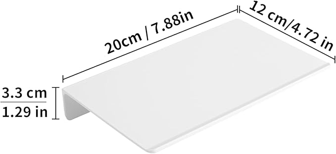 JOOM Metal Floating Shelf - Floating Shelf, Bathroom Shelf, Display Shelves for Wall Storage (White, 8Inch)-Ruum Studio Home