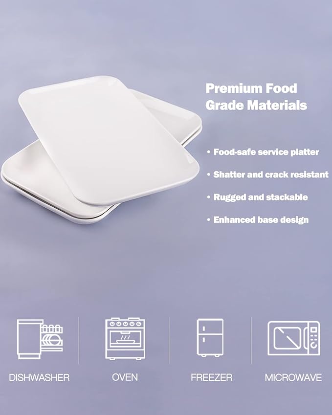 Delling 16 inch Serving Platter Set, White Porcelain Platters for Serving Food, Large Serving Trays for Party, Entertaining, Fruit, Appetizer, Oven Safe Dinnerware Set of 3-Ruum Studio Home