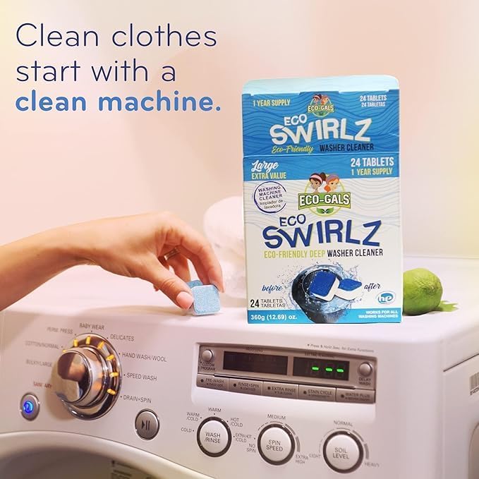Washing Machine Cleaner and Deodorizing Tablets For Front & Top Load Washers Including H.E. to Remove Odor causing build-up, Pet Hair, & debris from drum, pipes, and filter.-Ruum Studio Home