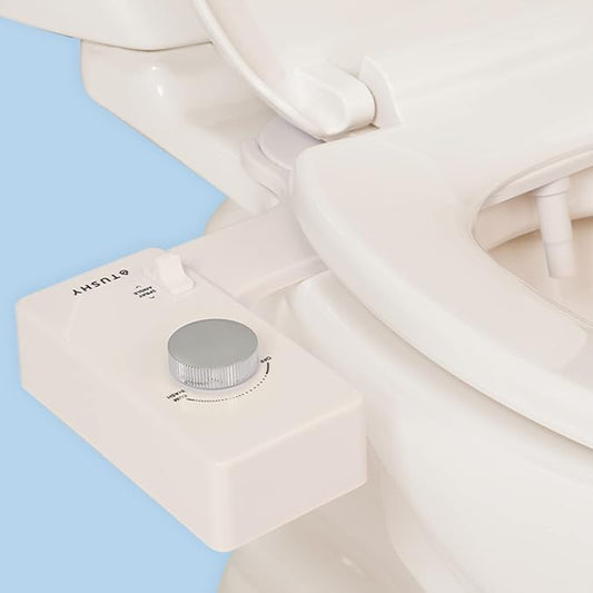 TUSHY Classic 3.0 Bidet Seat Attachment - A Non-Electric Self Cleaning Water Sprayer with Adjustable Water Pressure Nozzle, Angle Control & Easy Home Installation (Biscuit/Platinum)-Ruum Studio Home