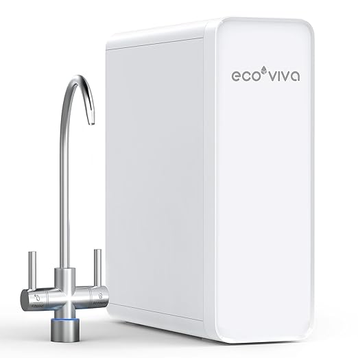 Ecoviva Under Sink Reverse Osmosis System, 8-Stage Water Filtration System, 600 GPD Water Purifier, Fast Dispense, 2.5:1 Pure to Drain, Easy Installation, Reduce PFAS, NSF/ANSI 58 Certified-Ruum Studio Home