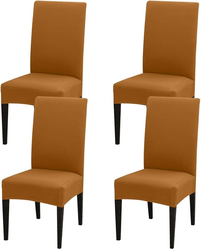 JQinHome 4 Pcs Dining Chair Slipcover, High Stretch Removable Washable Chair Seat Protector Cover for Home Party Hotel Wedding Ceremony-Ruum Studio Home