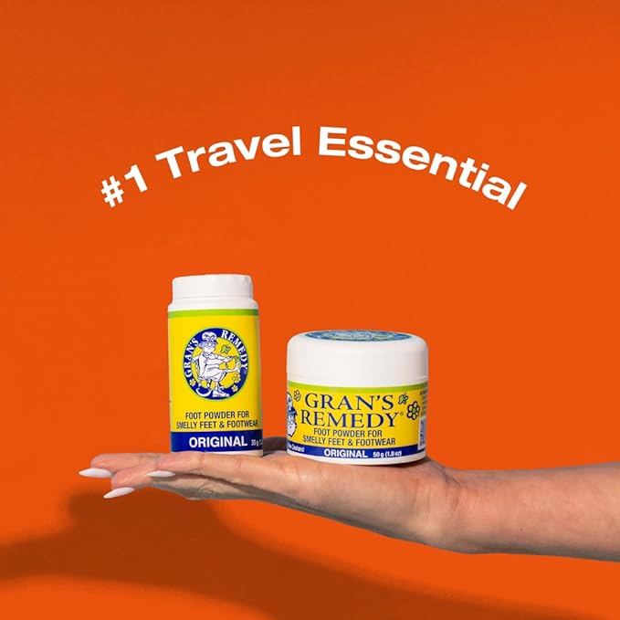 Gran's Remedy Shoe Deodorizer and Foot Powder for Smelly Feet - Effective Shoe Odor Eliminator in Travel Size - Absorbs Sweat and Moisture for Shoes and Feet - Unscented-Ruum Studio Home