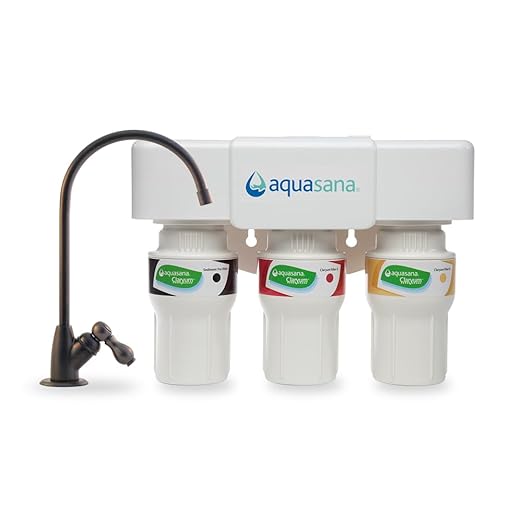 Aquasana Under Sink Water Filter System - Reduces PFAS, Lead, & Chlorine in Drinking Water - Under Counter Claryum Filtration for Kitchen - 3-Stage - Oil-Rubbed Bronze Faucet - AQ-5300.62-Ruum Studio Home