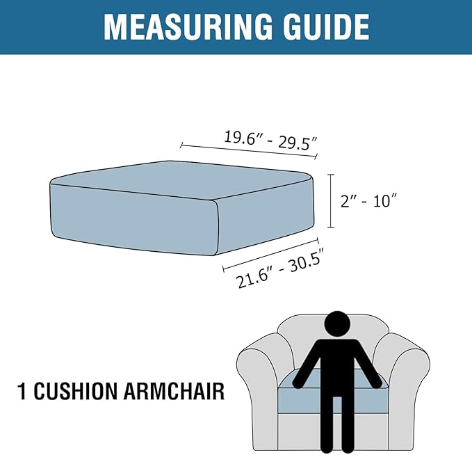H.VERSAILTEX Velvet Stretch Couch Cushion Cover Plush Cushion Slipcover for Chair Cushion Furniture Protector Seat Cushion Sofa Cover(1 Piece Armchair Cushion Cover, Rust)-Ruum Studio Home
