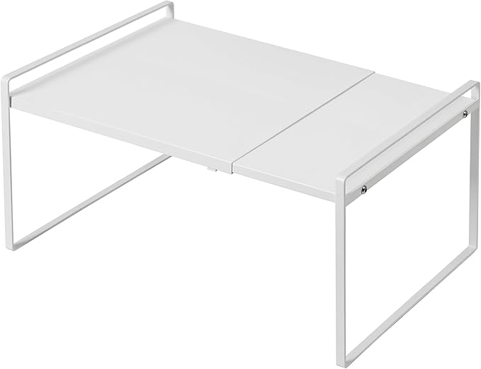 Nxconsu Expandable Cabinet Shelf Organizer Riser for Kitchen Pantry Cupboard Under Sink Countertop Home Storage Organization Rack Space Saver Freestanding Heavy Duty Nonslip Stackable White X Large-Ruum Studio Home