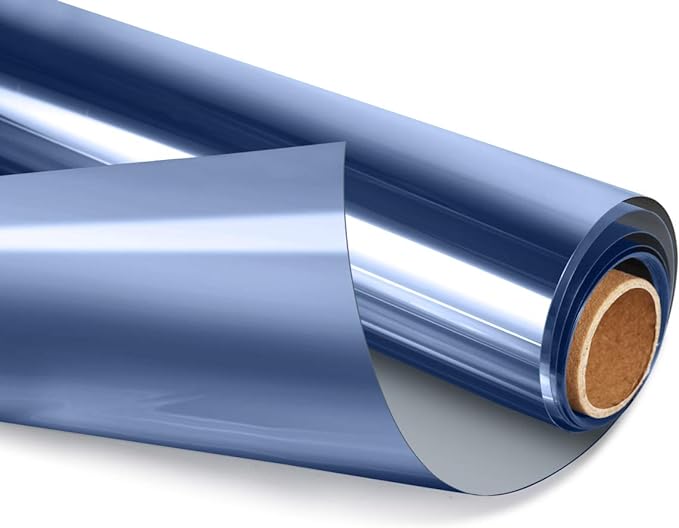 HIDBEA One Way Window Film Daytime Privacy, Heat Control UV Blocking Reflective Mirror Window Tint for Home, Non-Adhesive Self Static Cling Window Stickers (Blue-Silver, 35.4 Inch x 8.2 Feet)-Ruum Studio Home