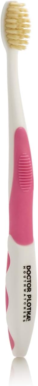 MOUTHWATCHERS Soft Flossing Toothbrushes for Kids, Pink, Ultra Clean Manual Toothbrush for Sensitive Teeth & Gums, by Dr. Plotka-Ruum Studio Home