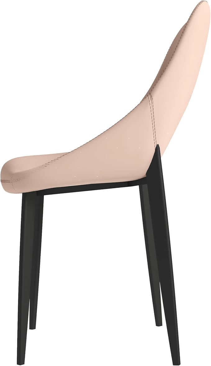 LeisureMod Amalfi Upholstered Fabric Dining Chair – Modern Side Chair with Iron Legs, Mid-Century Accent Chair for Dining Room or Kitchen-Ruum Studio Home