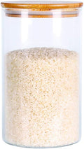 Glass Rice Storage Containers, 60 FL OZ (1800ml) Kitchen Food Jars with Airtight Lid, Stackable Clear Pantry Canister for Coffee Bean, Pet Treat, Flour, Loose Tea and More-Ruum Studio Home