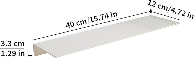 JOOM White Metal Floating Shelf - Small Bathroom Display Shelf for Wall Storage (White, 16 in)-Ruum Studio Home