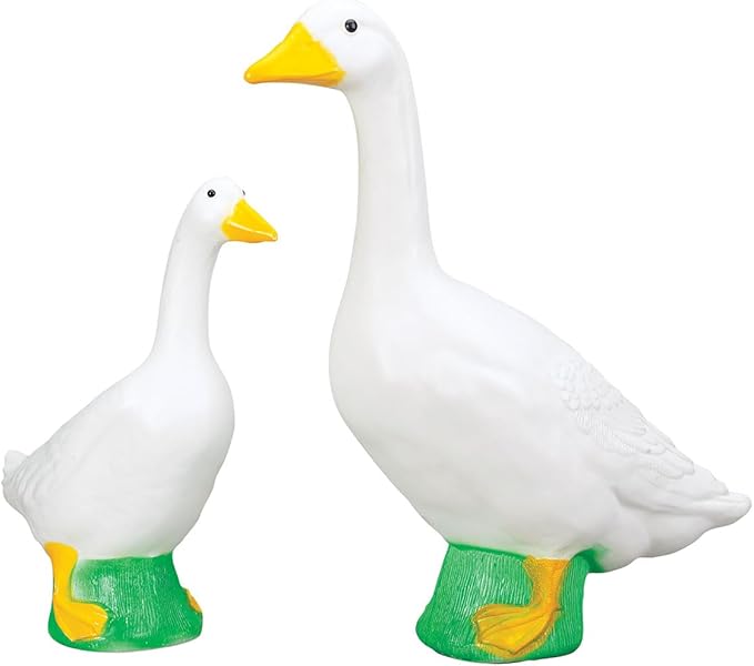 Fox Valley Traders Gaggleville Porch Goose Bundle Goose and Baby Statue – Charming Outdoor Decorative Figurine for Garden, Patio, or Entryway Accent-Ruum Studio Home