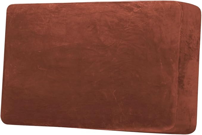 H.VERSAILTEX Velvet Stretch Individual Couch Cushion Cover Plush Slipcover for Loveseat Sofa Furniture Protector Seat Cover (1 Piece Loveseat Cushion Cover, Rust)-Ruum Studio Home