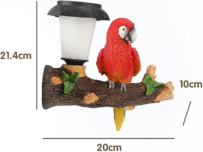 ParrotTree Hugger with Solar Lantern Outdoor Garden Hanging Statues Fence Solar Lights Ideal Parrot Housewarming&Birthday Gifts for Grandma Mom Women-Ruum Studio Home